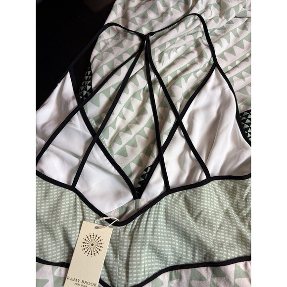 Ramy Brook Printed Taylor Maxi Dress Light Green Mint Print 14 Halter Neck Plus - Picture 14 of 15